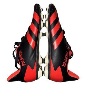 Adidas Predator Soccer Cleats Youth Size 2 US Black Red Turf Shoes EF1931